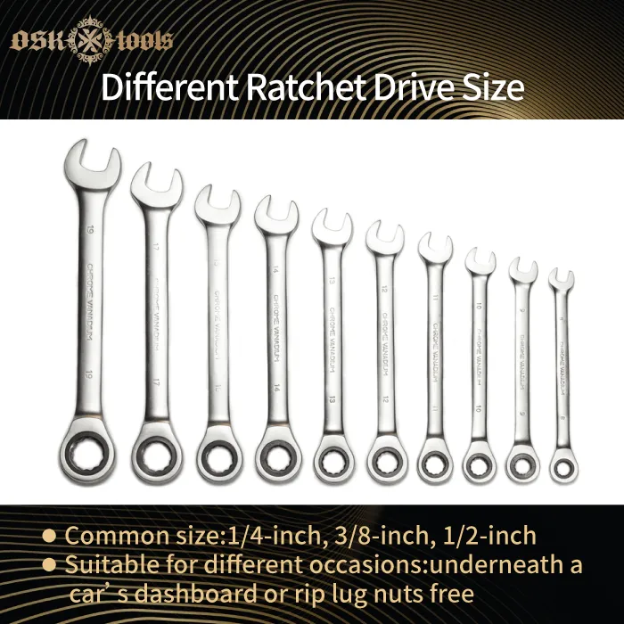What are the different types of ratcheting wrenches,5 common different